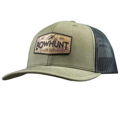 Leather Patch Trucker | Green w/ Camo Patch