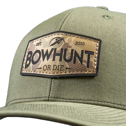 Leather Patch Trucker | Green w/ Camo Patch