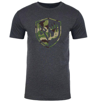 Grey/Camo Antler Shield T-Shirt