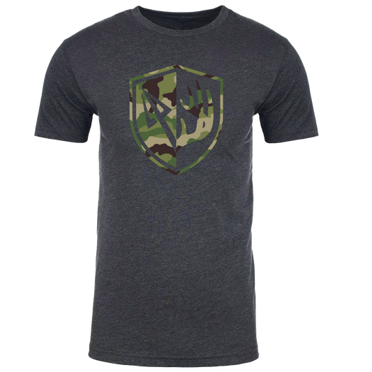 Grey/Camo Antler Shield T-Shirt