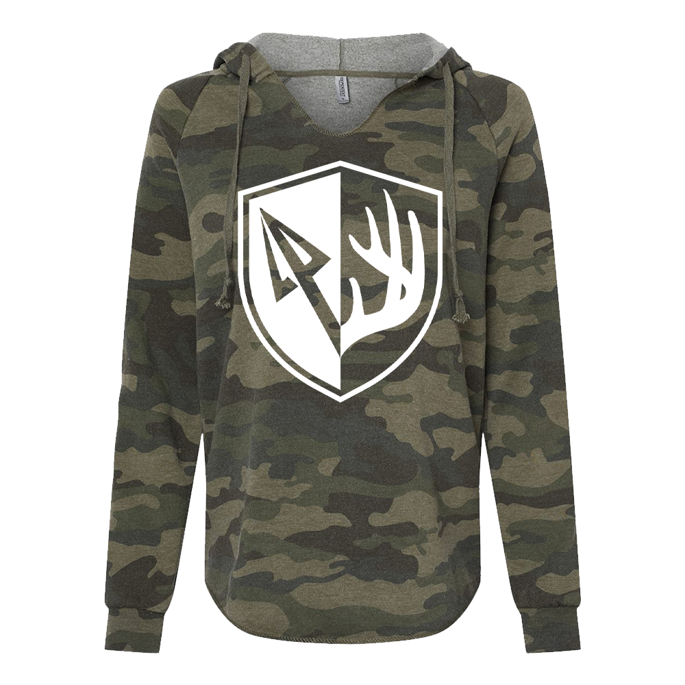 Women's Camo Antler Shield Hoodie