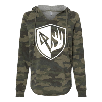 Women's Camo Antler Shield Hoodie