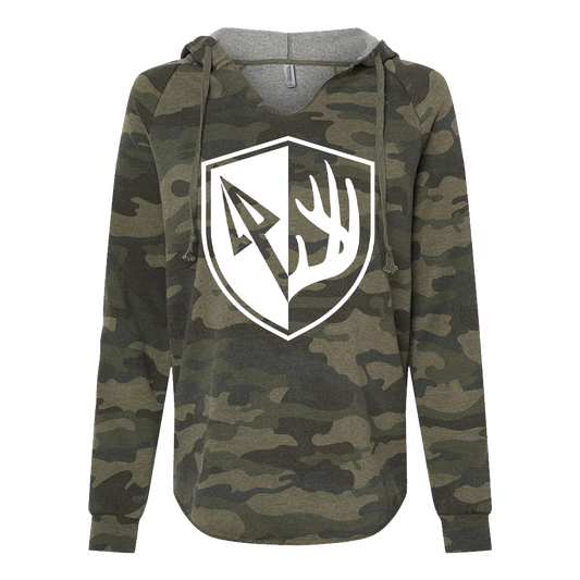 Women's Camo Antler Shield Hoodie