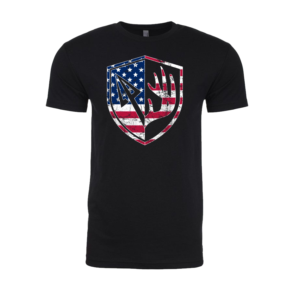 American Flag Antler Shield Tee