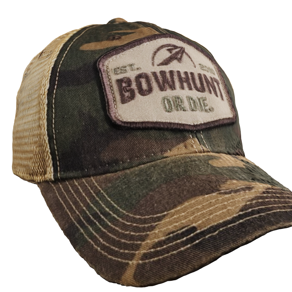 Bowhunt or Die Patch Hat in Camo